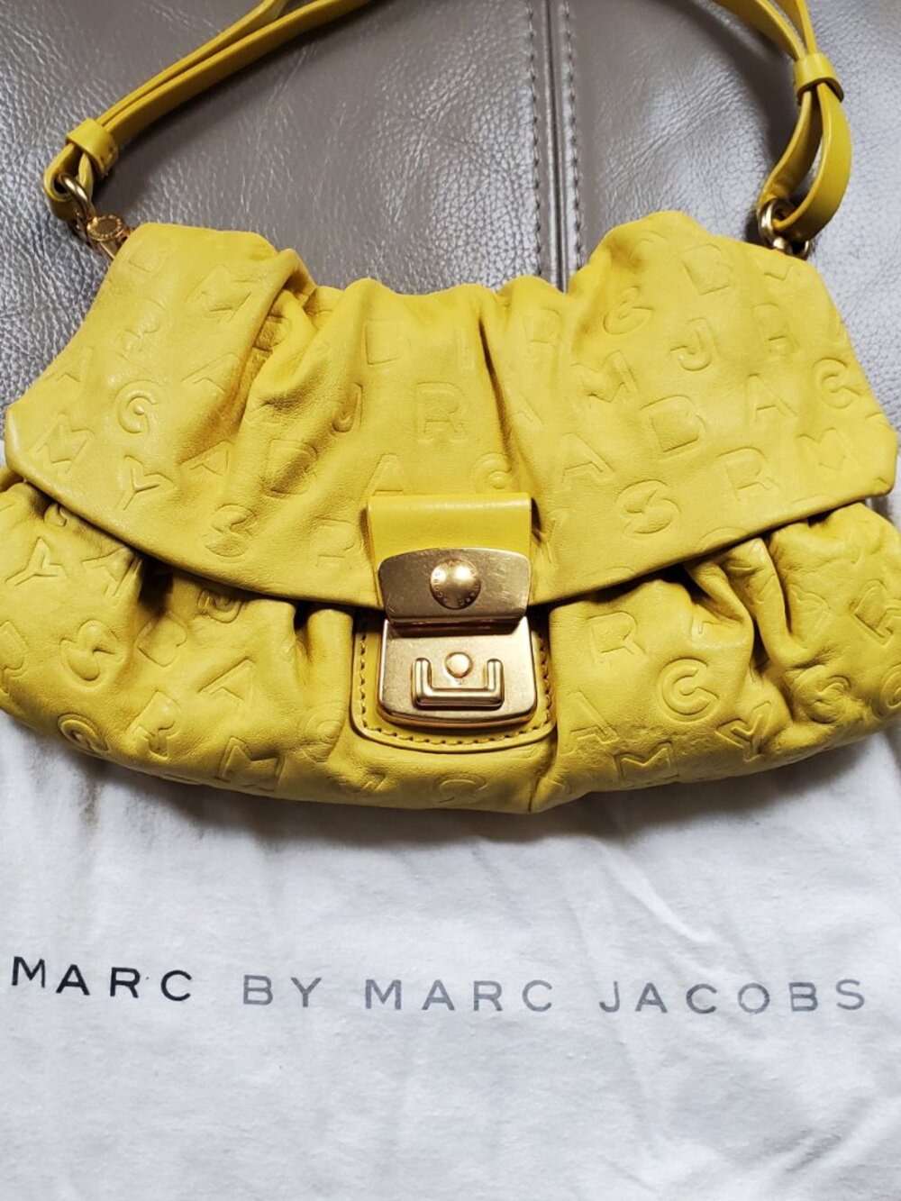 Vintage Marc Jacobs Dreamy Logo Linda Shoulder Bag - Yellow